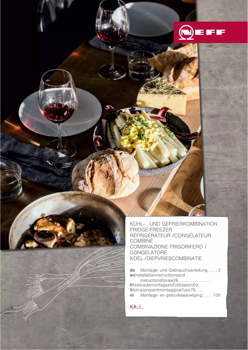 Page 1 de la notice Instructions / montage Neff KA3923IE0