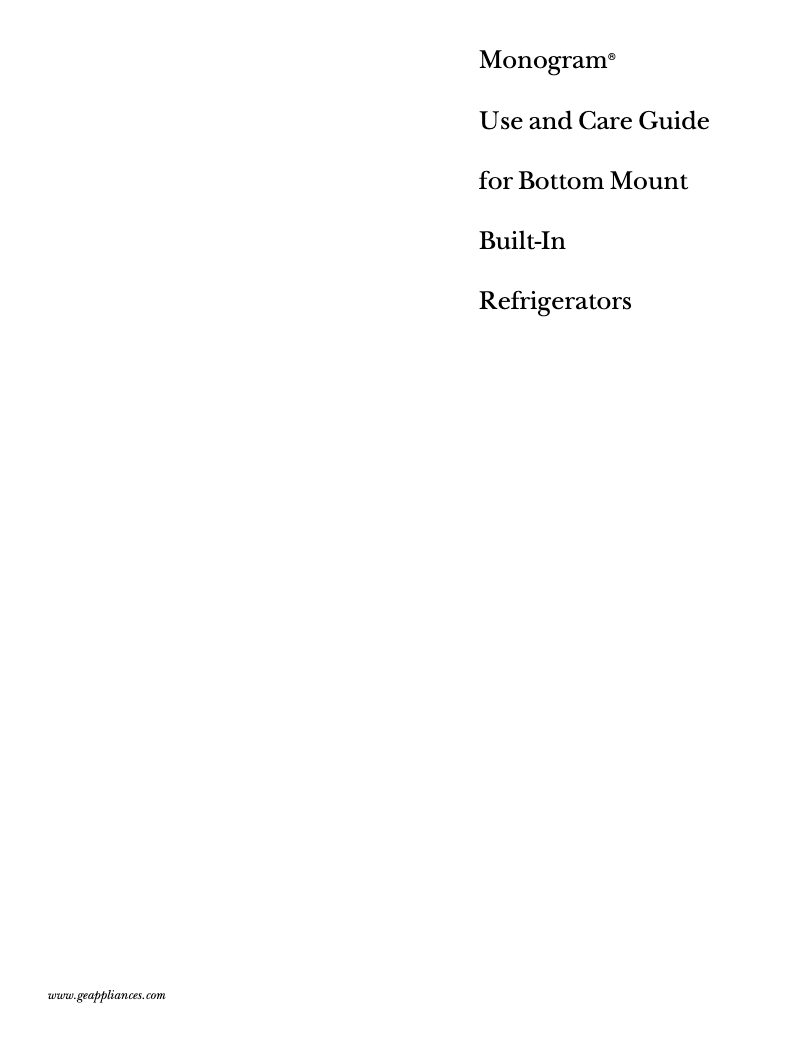 Page n°1 - Manuel d'utilisation et d'entretien GE ZIC36NALH