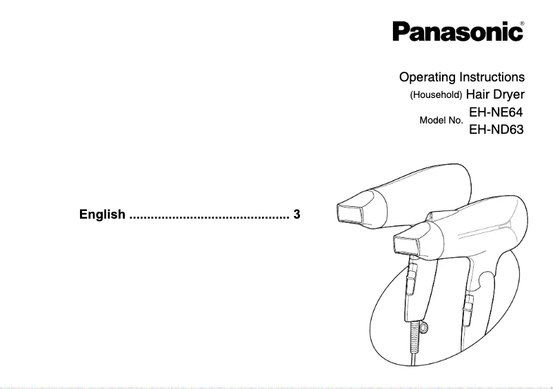 Image de la première page du manuel de l'appareil EH-NE64