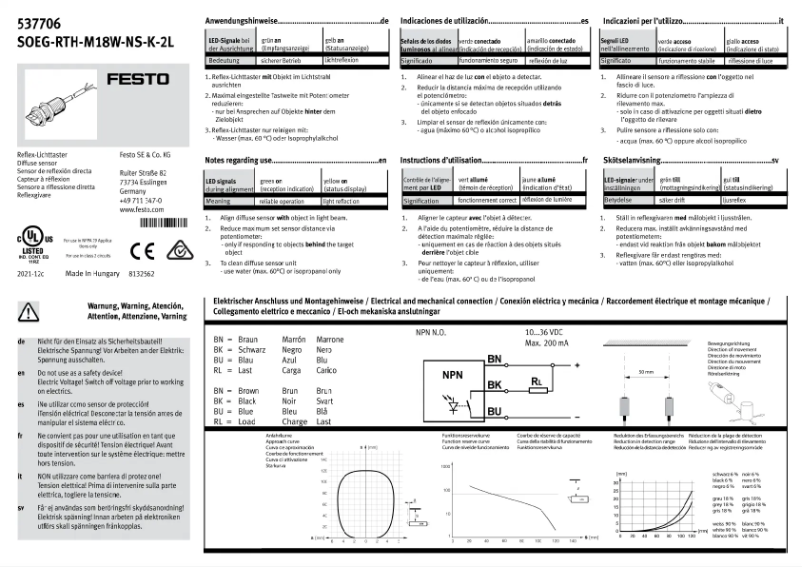 Page 1 de la notice Manuel utilisateur Festo SOEG-RTH-M18W-NS-K-2L