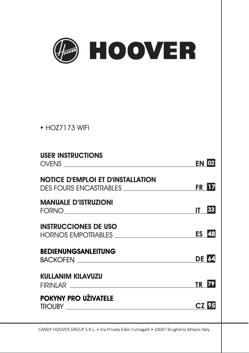 Page 1 de la notice Manuel utilisateur Hoover HOT7174WIWF