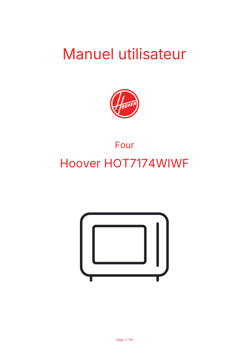 Page n°1 - Manuel utilisateur Hoover HOT7174WIWF