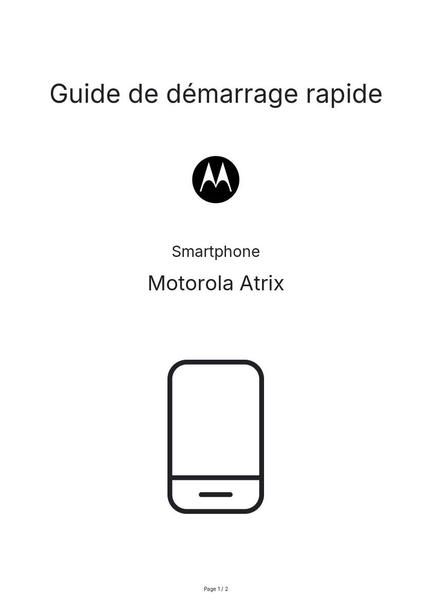 Image de la première page du manuel de l'appareil Atrix