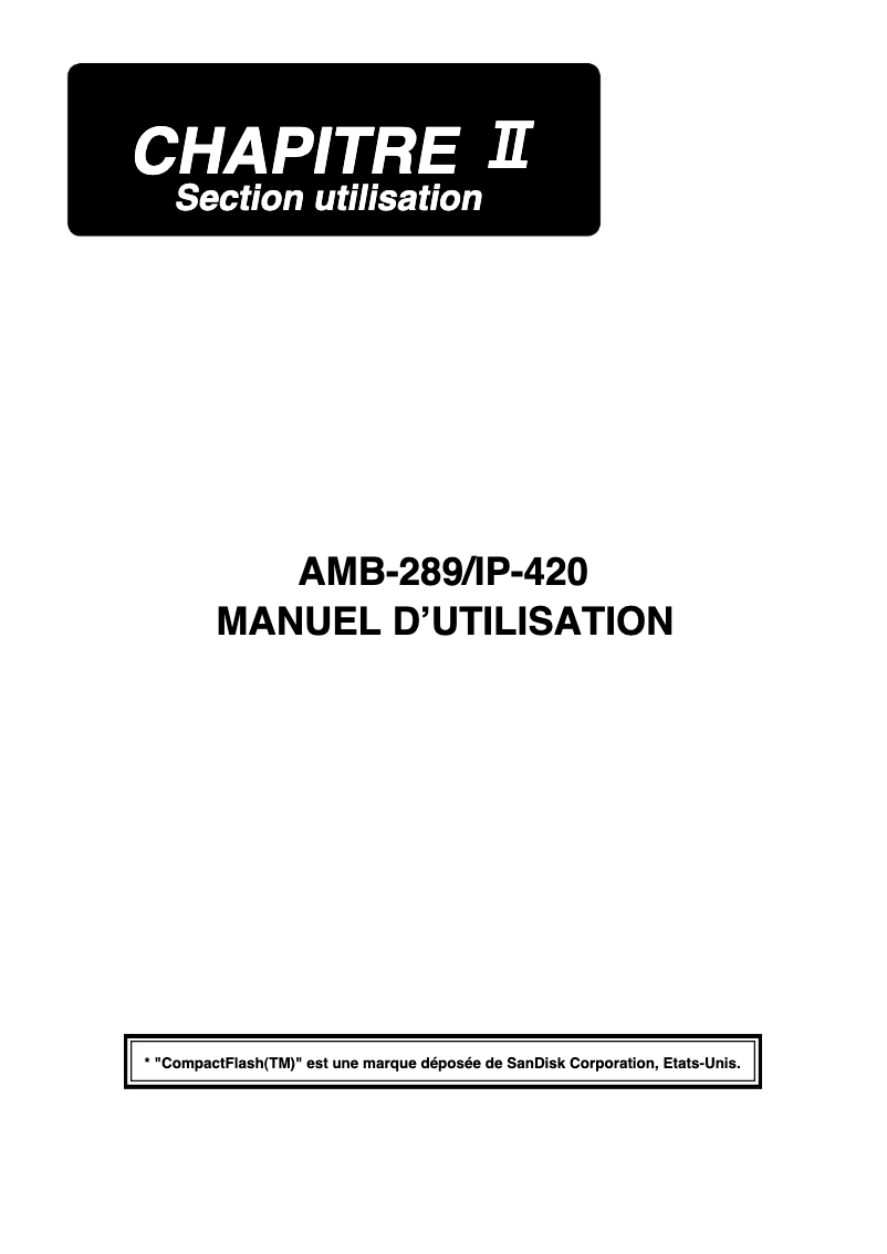 Page 1 de la notice Manuel utilisateur Juki AMB-289