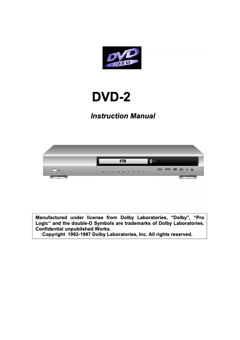 Page 1 de la notice Manuel utilisateur Vieta DVD2