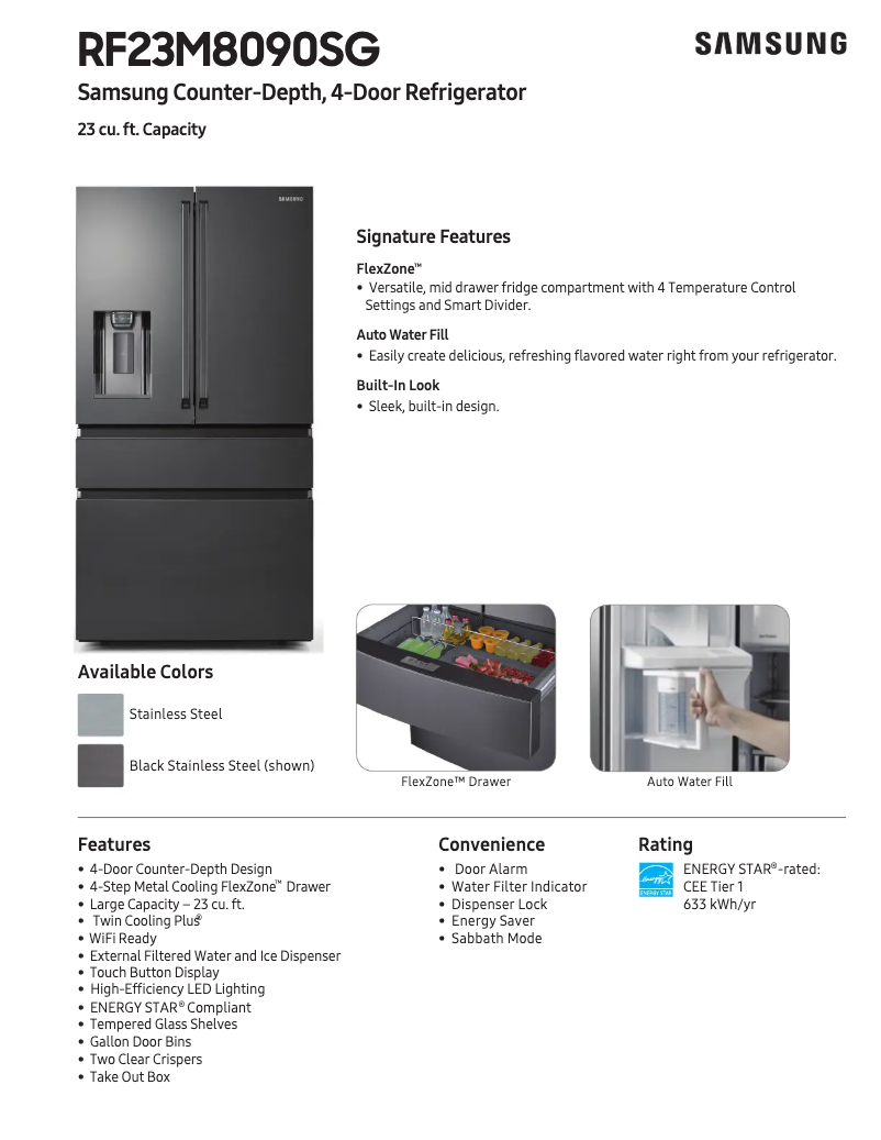 Image de la première page du manuel de l'appareil RF23M8090