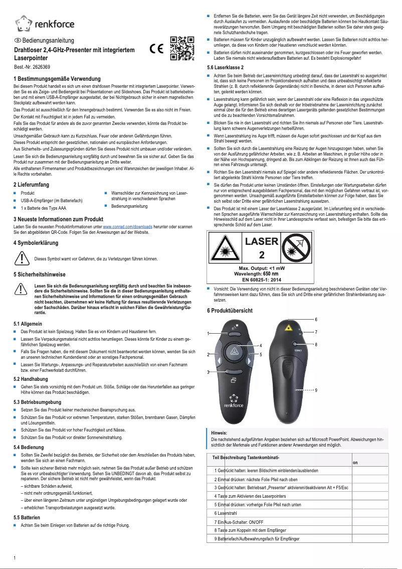 Page n°1 - Manuel utilisateur Renkforce RF-PLP-202