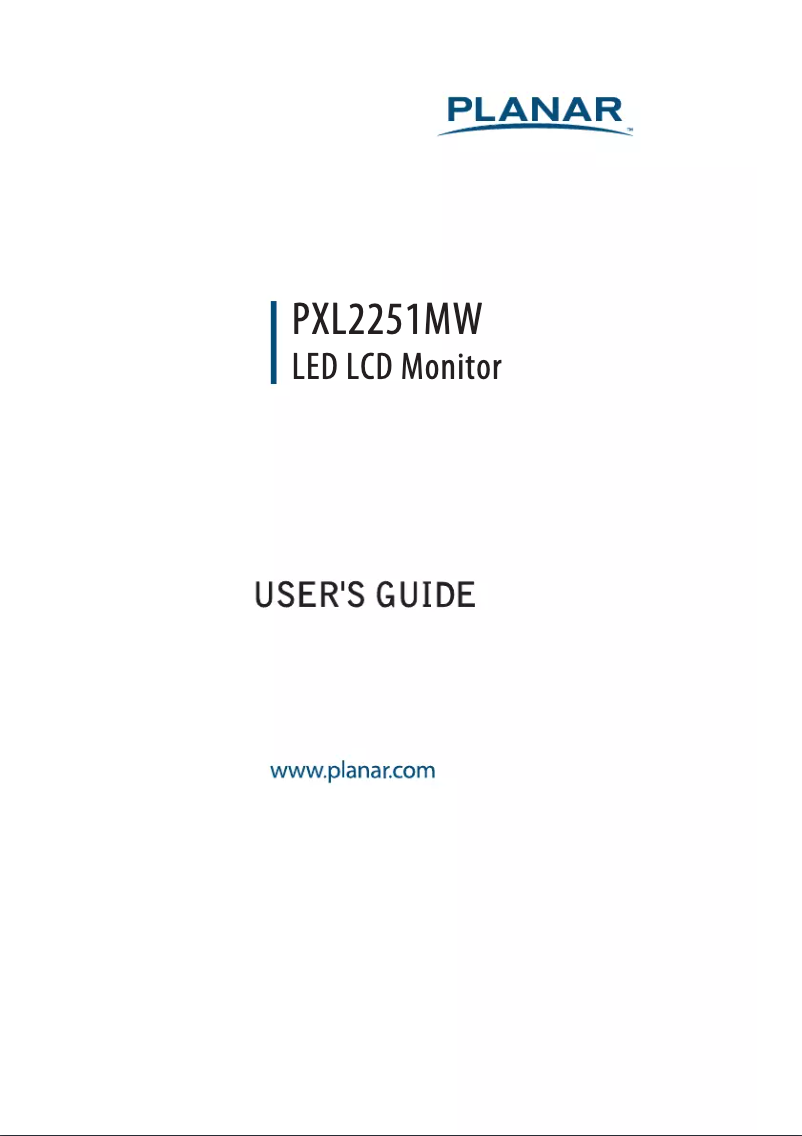 Page n°1 - Manuel utilisateur Planar PXL2251MW