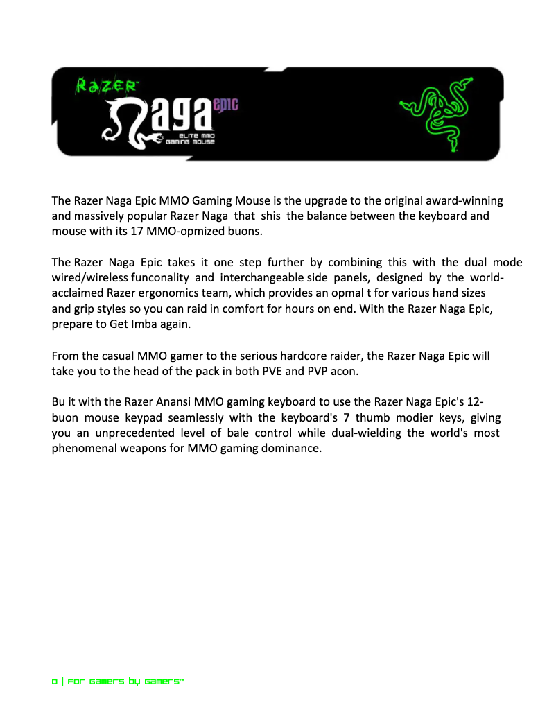 Página 1 del manual Manual de usuario Razer Naga Epic Elite MMO