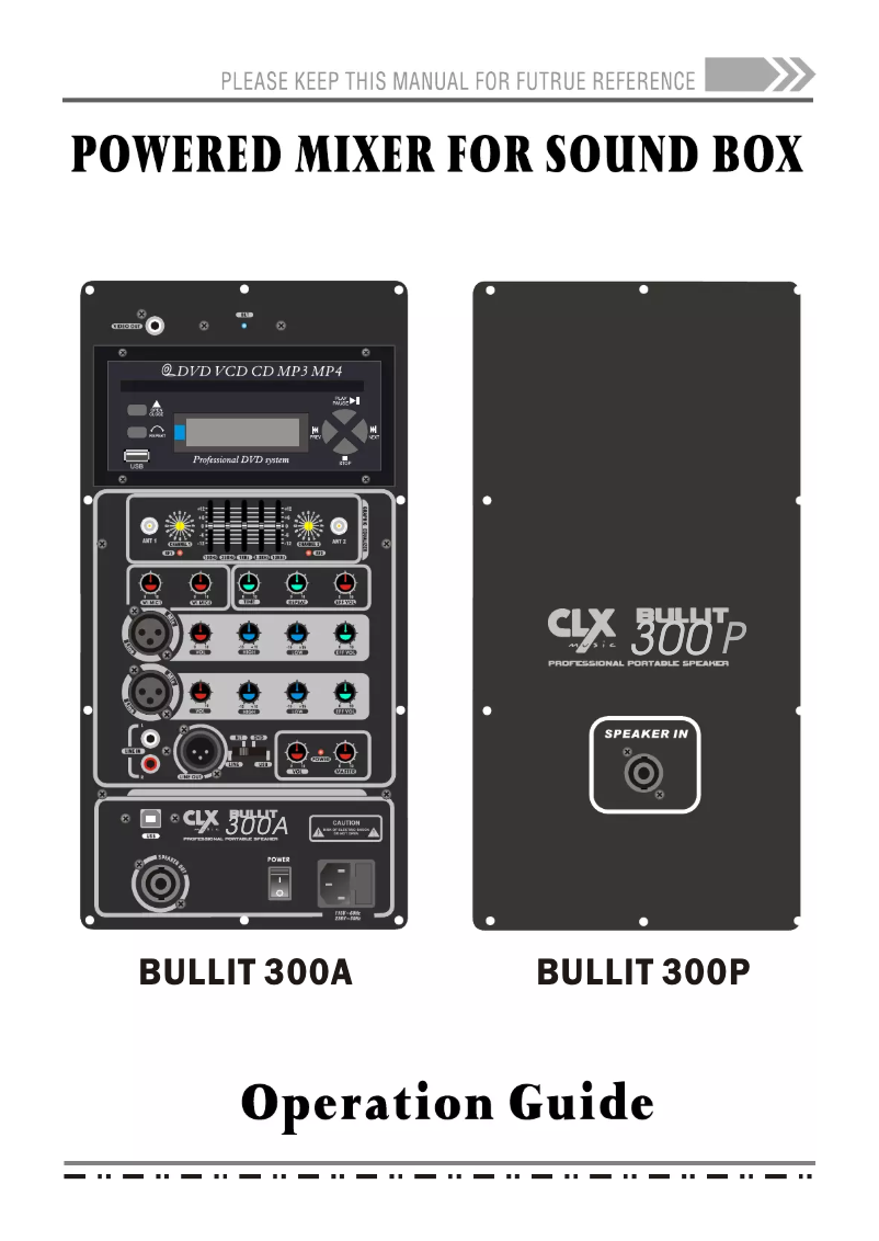 Página 1 del manual Manual de usuario CLXmusic Bullit 300A