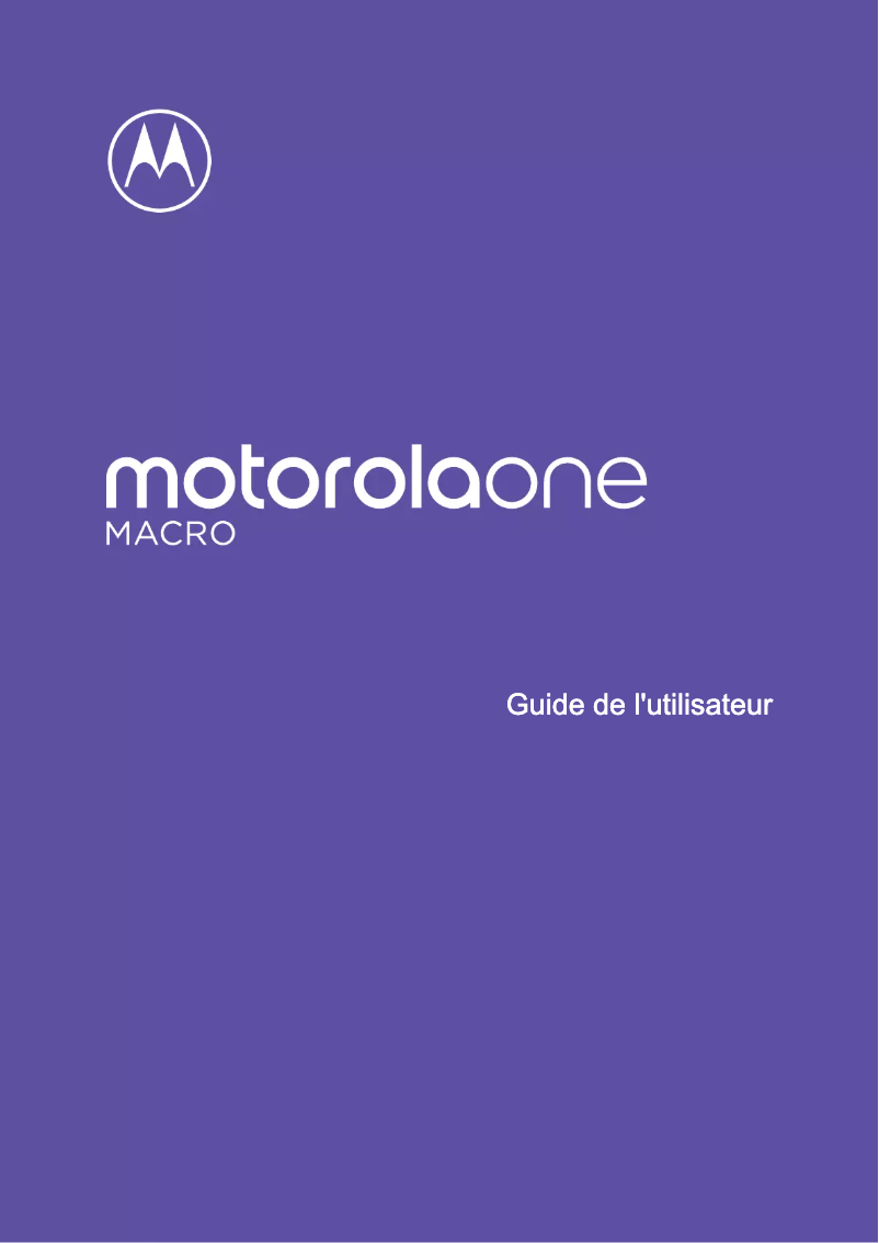 Page 1 de la notice Manuel utilisateur Motorola One Macro