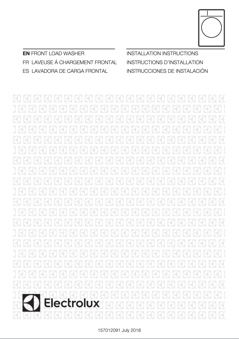 Page 1 de la notice Guide d'installation Electrolux EFLS210TIS