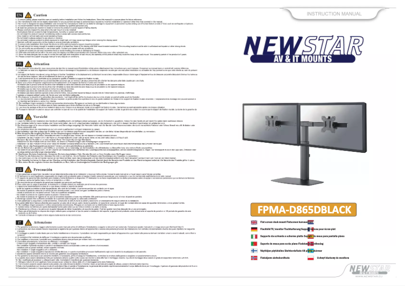 Image de la première page du manuel de l'appareil FPMA-D865DBLACK