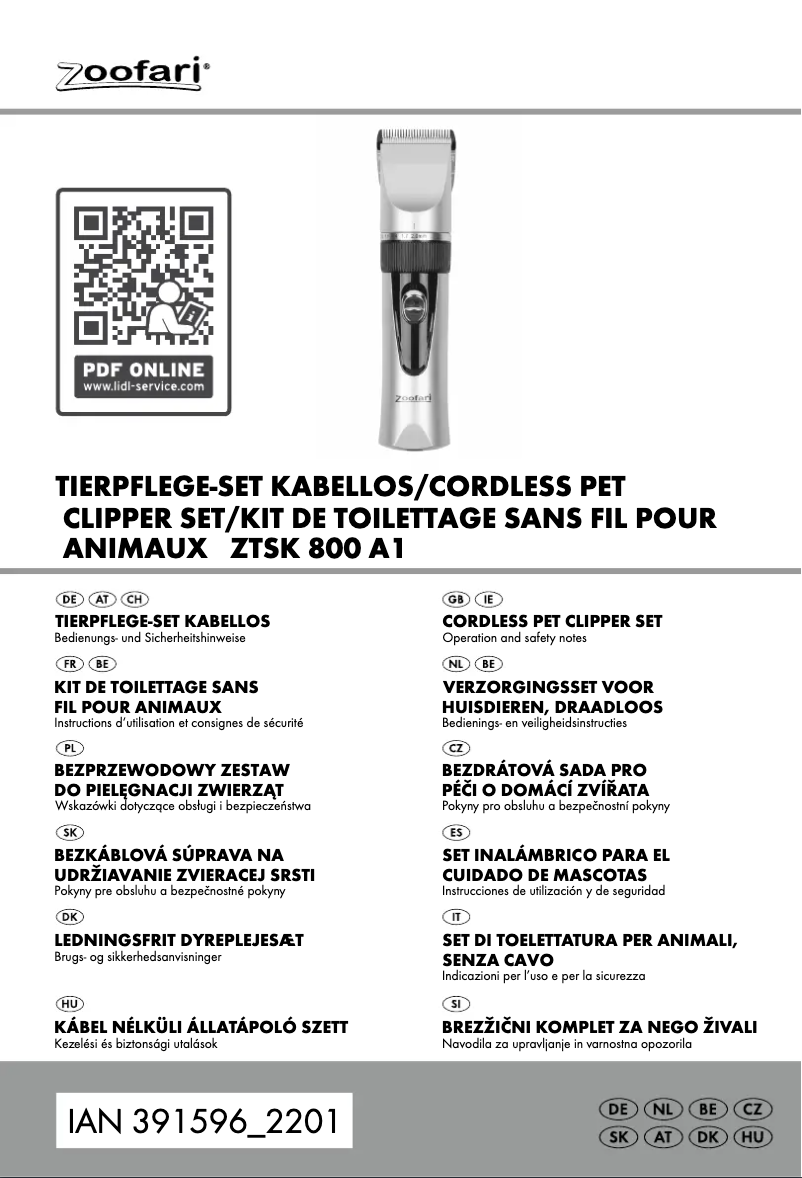 Página 1 del manual Manual de usuario Zoofari ZTSK 800 A1