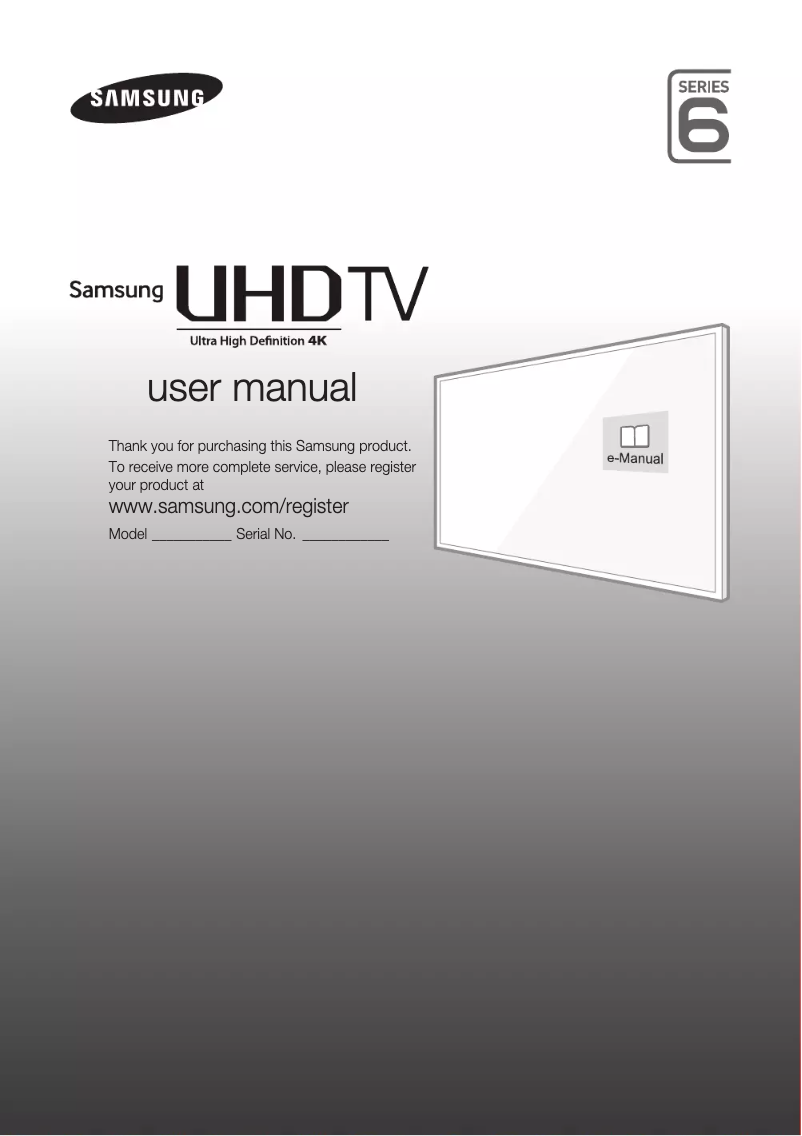 Page 1 de la notice Guide d'installation Samsung UE40JU6000K