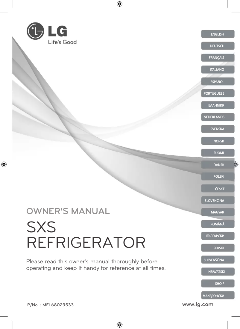 Page n°1 - Manuel utilisateur LG GSP545NSYZ