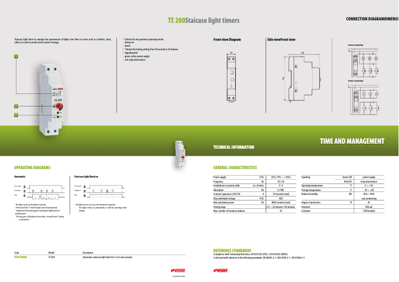 Page n°1 - Fiche technique Vemer TE 200