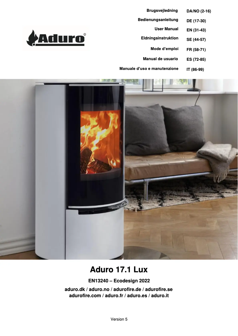 Page n°1 - Manuel utilisateur Aduro 17.1 Lux