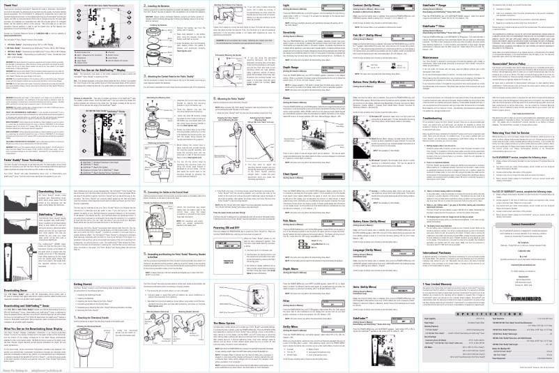 Page 1 de la notice Manuel utilisateur Humminbird 110