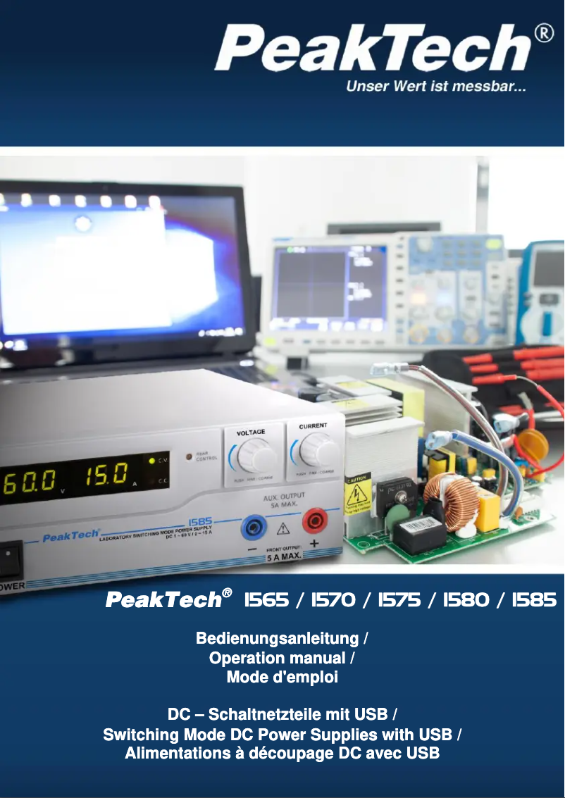 Page n°1 - Manuel utilisateur PeakTech 1575