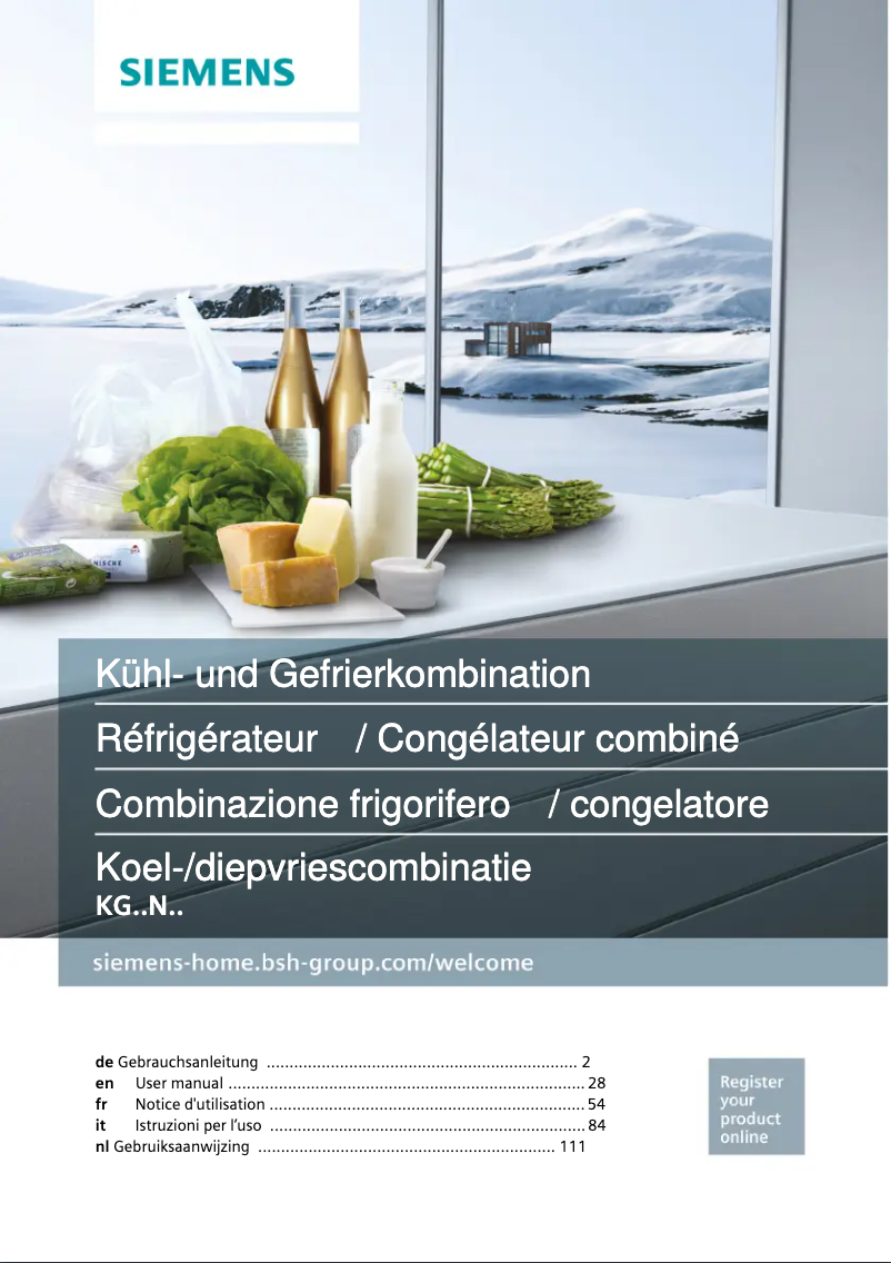 Page n°1 - Manuel utilisateur Siemens KG36NHI32