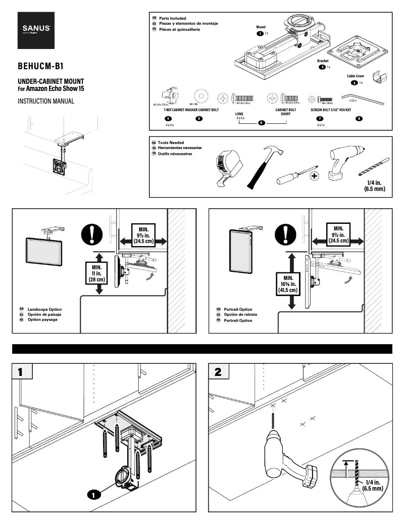 Page 1 de la notice Manuel utilisateur Sanus BEHUCM