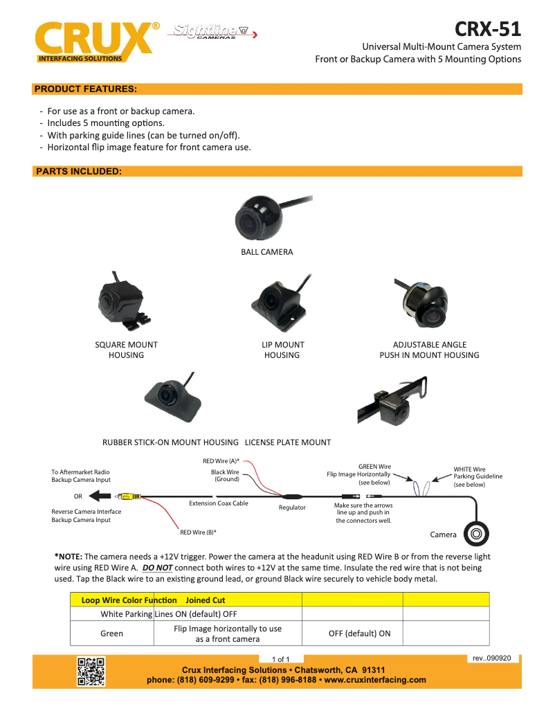 Page 1 de la notice Manuel utilisateur CRUX CRX-51