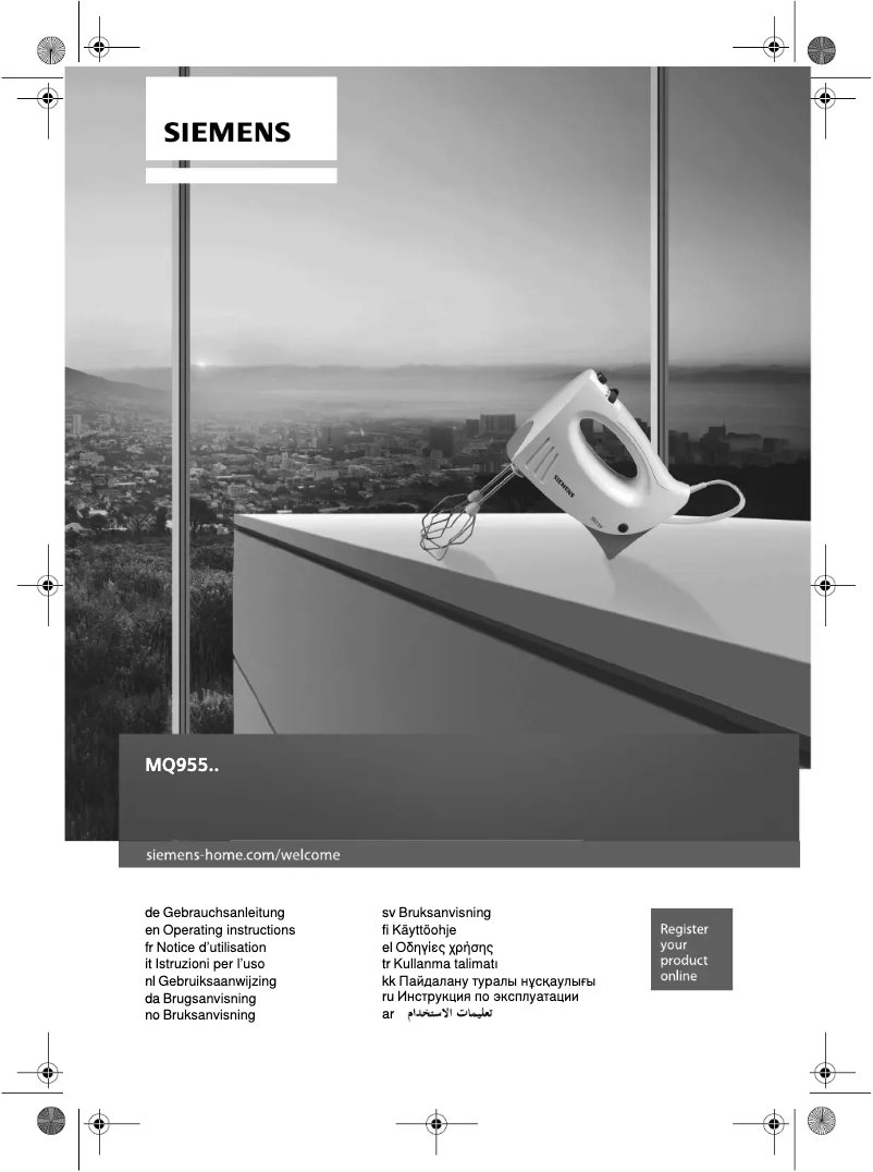 Page 1 de la notice Manuel utilisateur Siemens MQ95520N