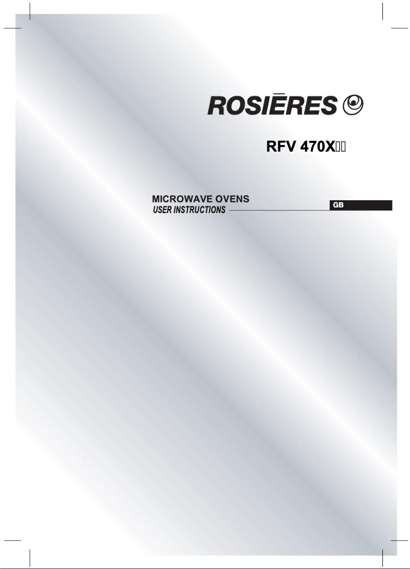 Page 1 de la notice Manuel utilisateur Rosieres RFV 470X