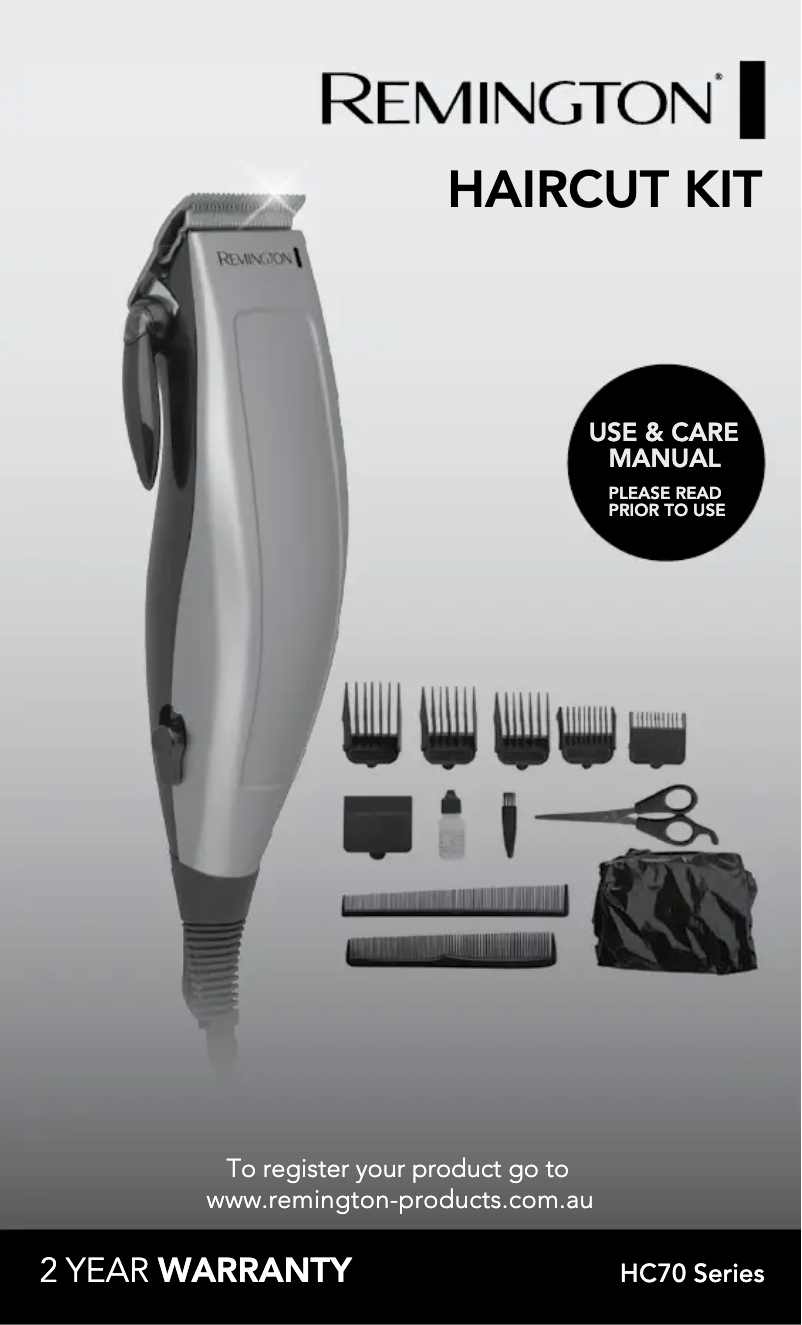 Image de la première page du manuel de l'appareil HC70A