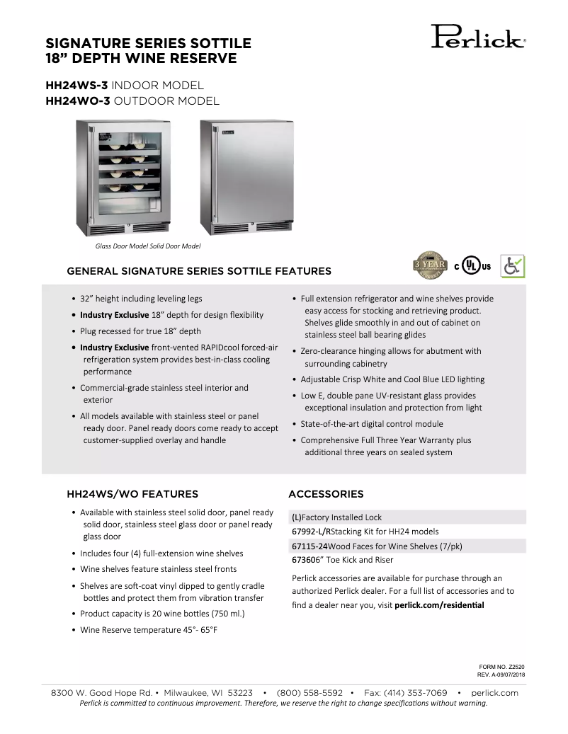 Image de la première page du manuel de l'appareil Signature Series HH24WS-3-4R