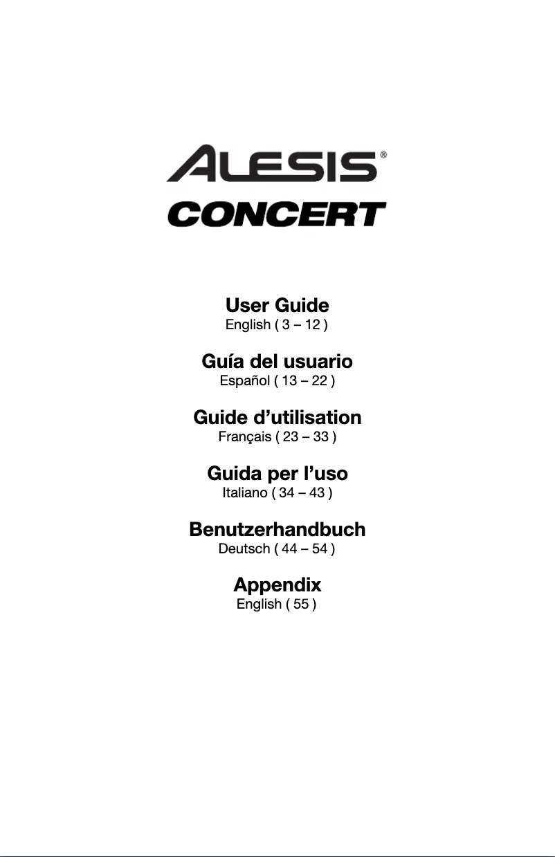 Page n°1 - Manuel utilisateur Alesis Concert