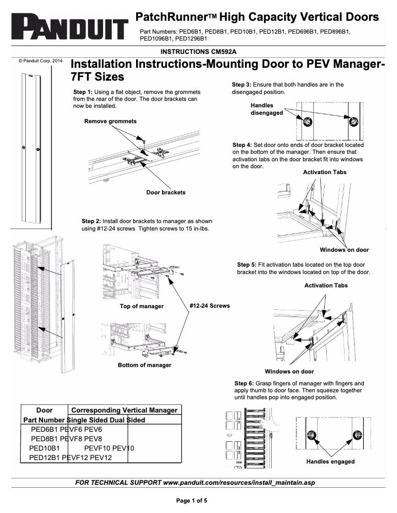 Imagen de la primera página del manual del dispositivo PED12B1