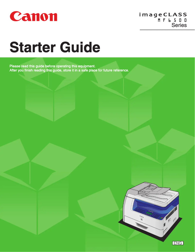 Page n°1 - Guide de démarrage rapide Canon imageCLASS MF6530