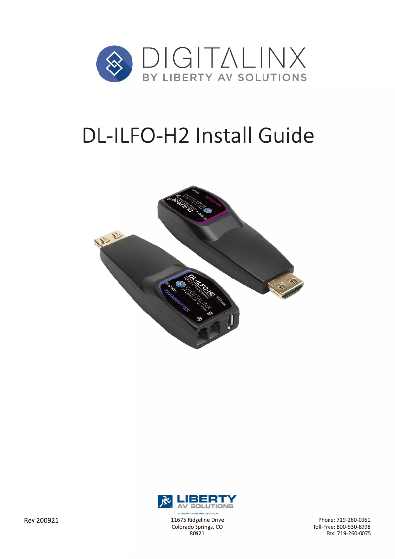 Image de la première page du manuel de l'appareil DL-ILFO-H2