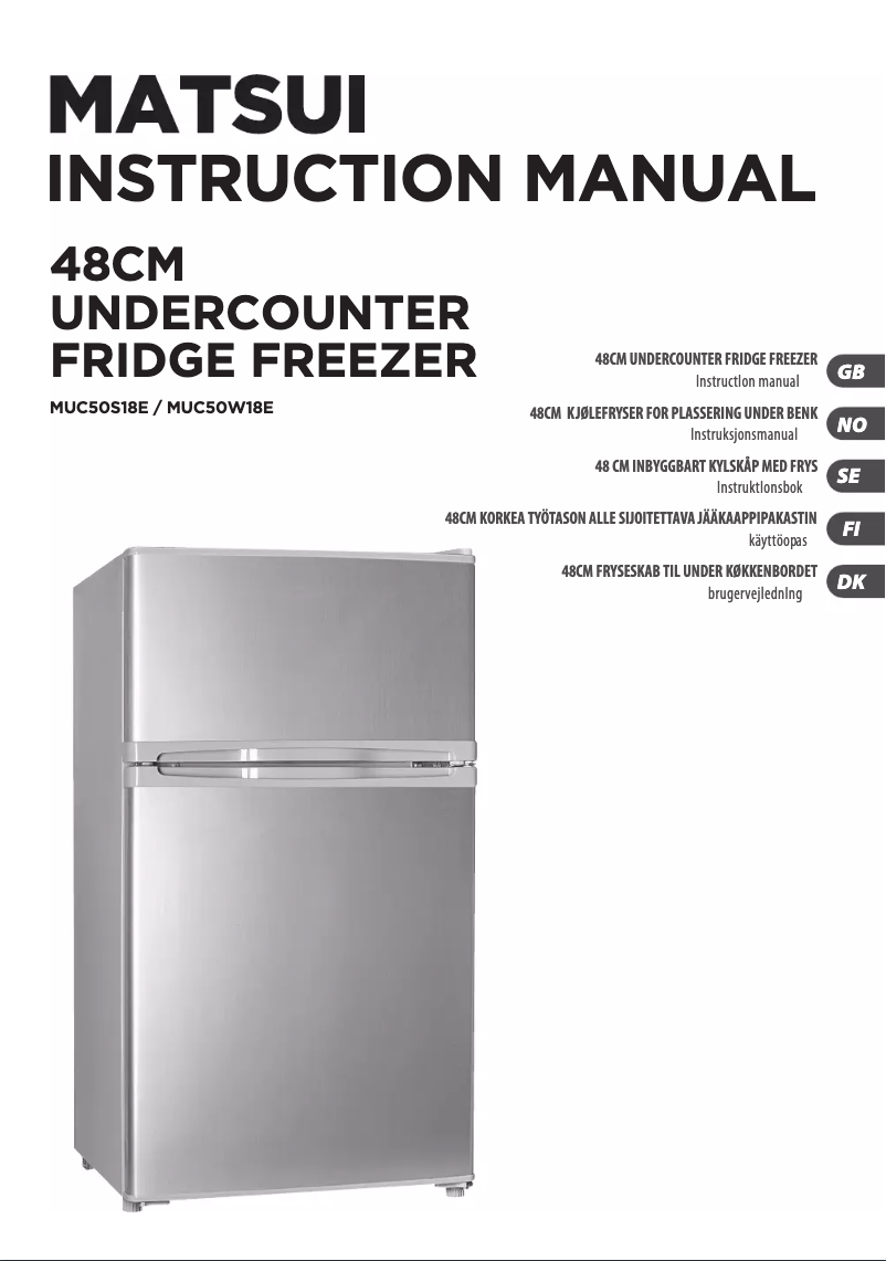 Page 1 de la notice Manuel utilisateur Matsui MUC50W18E