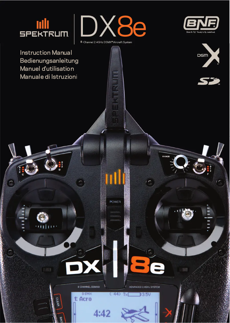 Page 1 de la notice Manuel utilisateur Spektrum DX8e