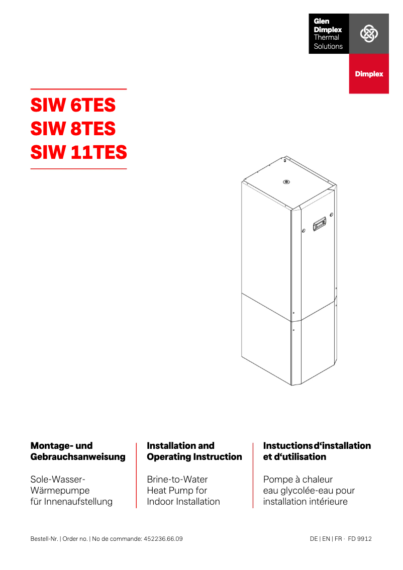 Page 1 de la notice Manuel utilisateur Dimplex SIW 8TES