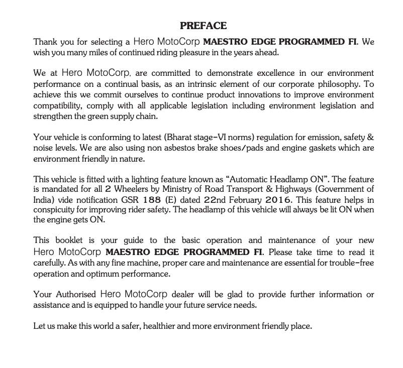 Page 1 de la notice Manuel utilisateur Hero Maestro Edge (2021)