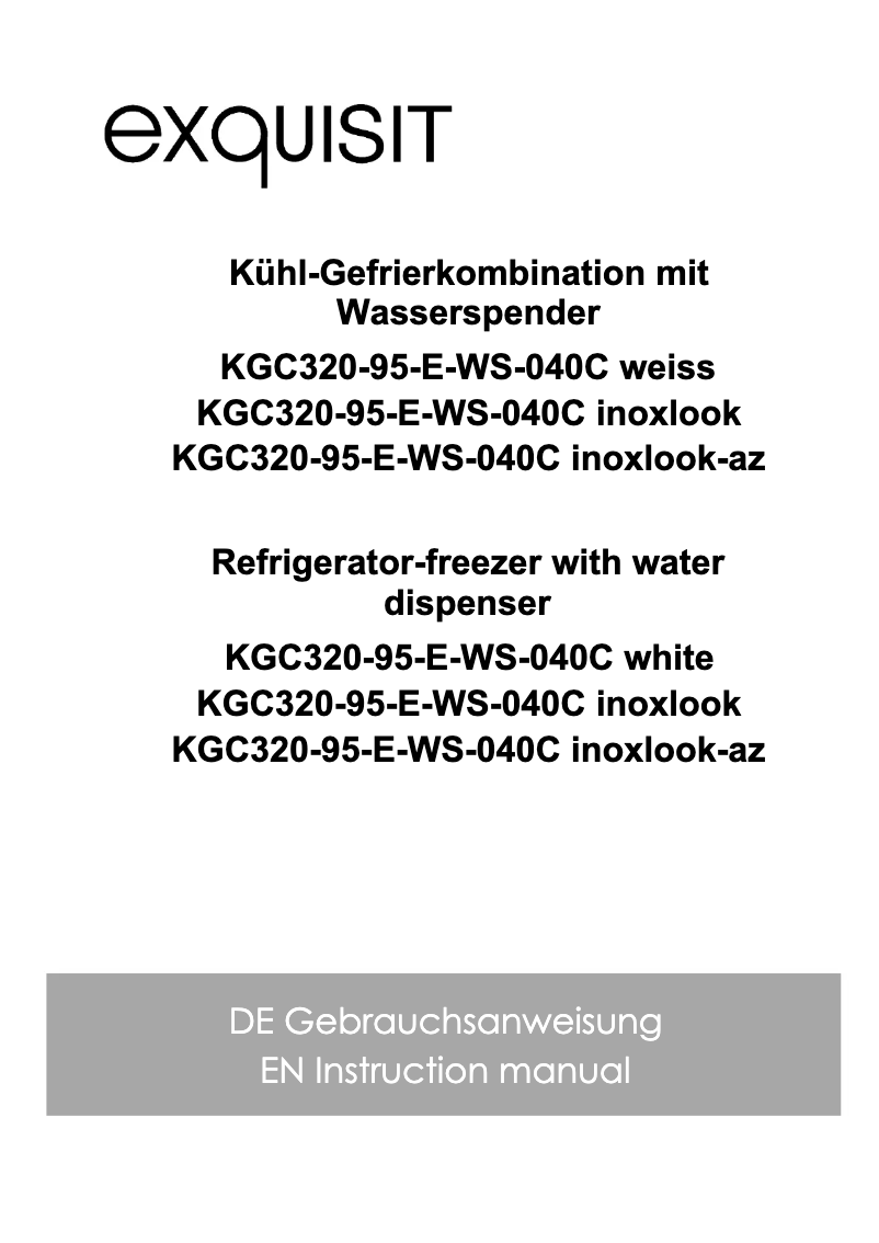 Page 1 de la notice Manuel utilisateur Exquisit KGC320-95-E-WS-040C