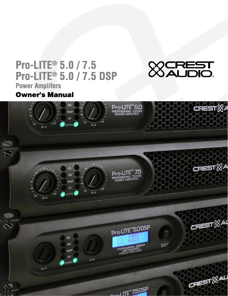 Page n°1 - Manuel utilisateur Peavey Pro-LITE 5.0