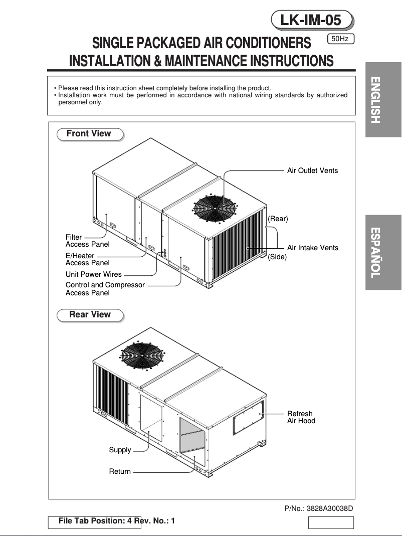 Image de la première page du manuel de l'appareil LK-2580CH