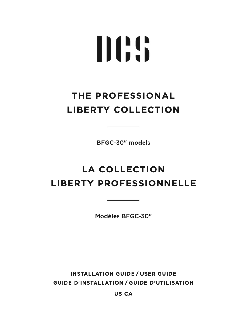 Page n°1 - Guide d'installation DCS BFGC30BGDL