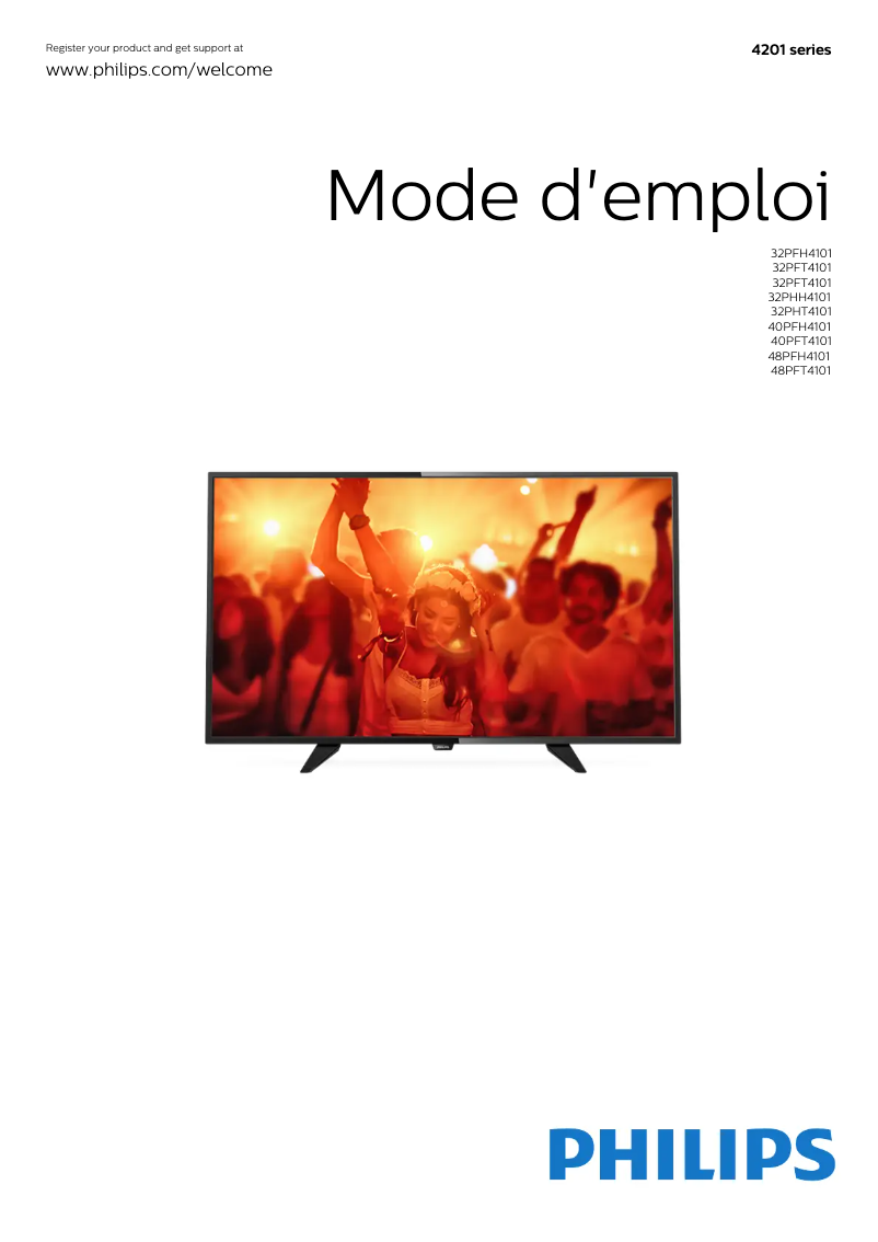 Page 1 de la notice Manuel utilisateur Philips 4000 series 32PFT4101