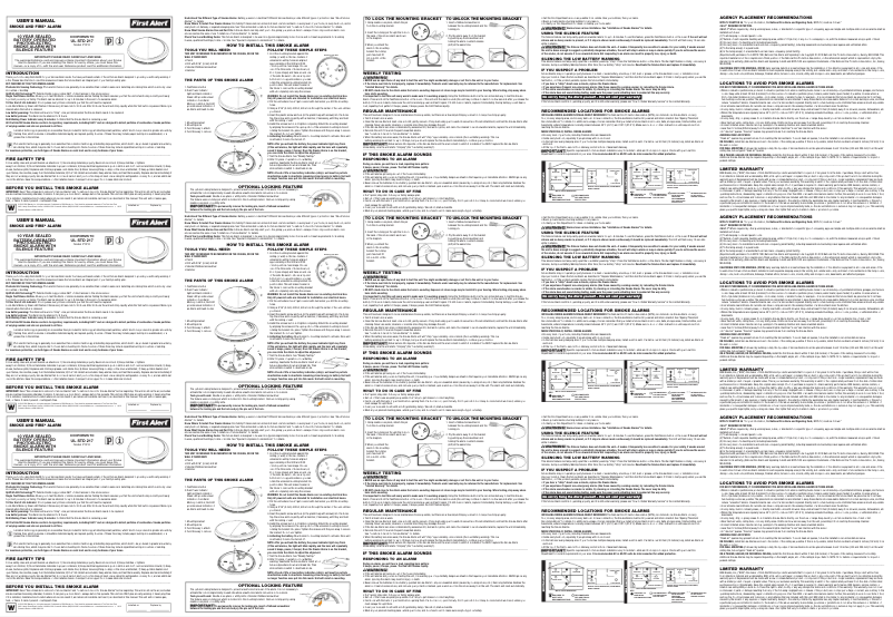 Page 1 de la notice Manuel utilisateur First Alert PR710