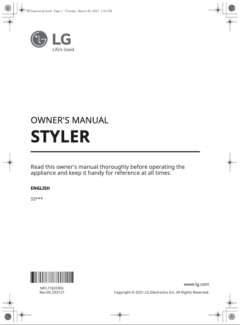 Page n°1 - Manuel utilisateur LG S5MSB