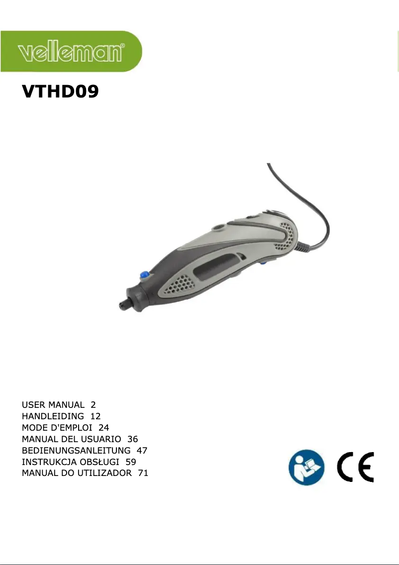 Page n°1 - Manuel utilisateur Velleman VTHD09