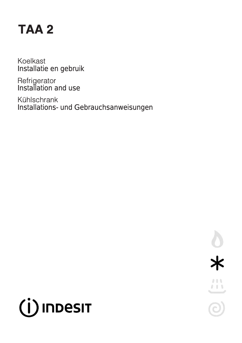 Page 1 de la notice Manuel utilisateur Indesit TAA2W