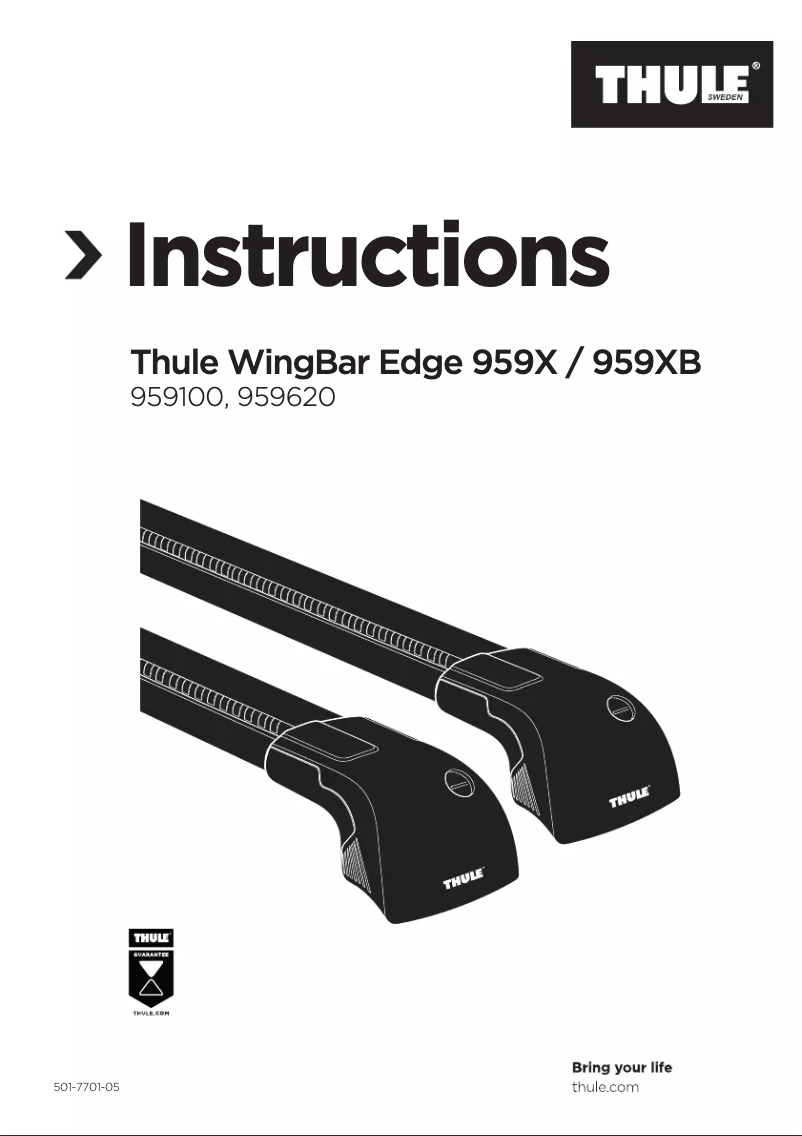 Page 1 de la notice Manuel utilisateur Thule WingBar Edge 9593B