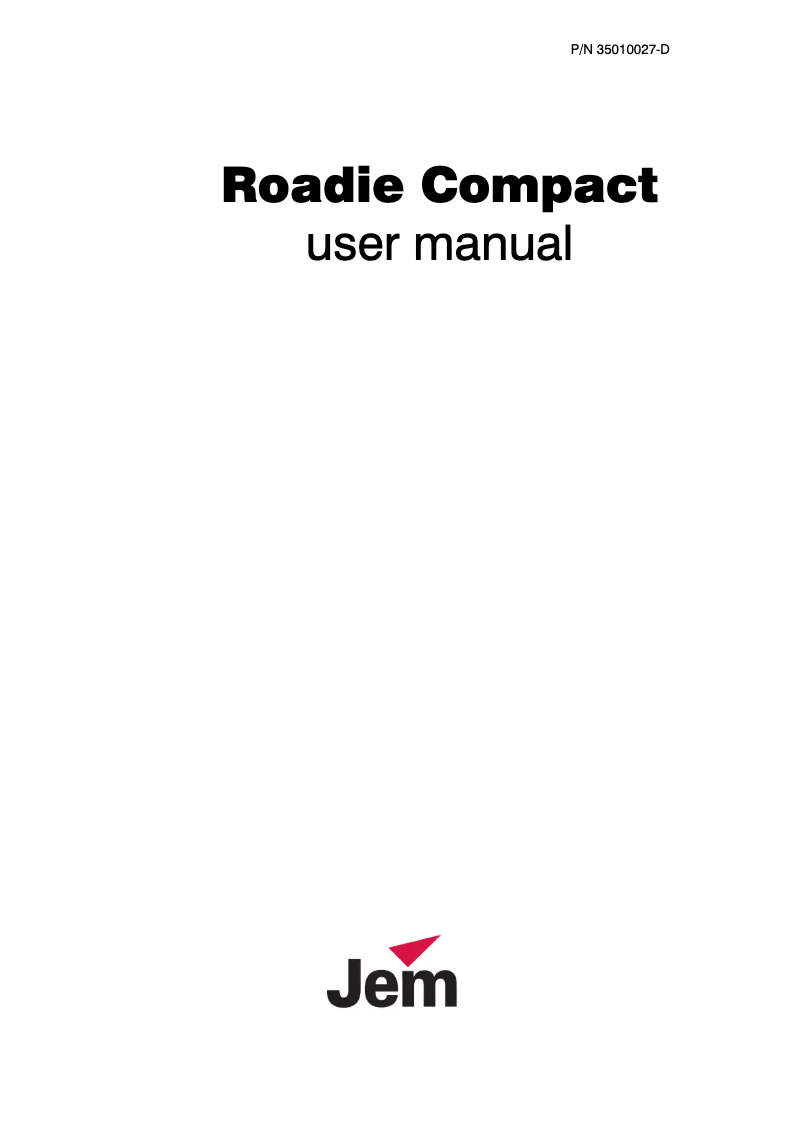 Page 1 de la notice Manuel utilisateur Martin JEM Roadie Compact